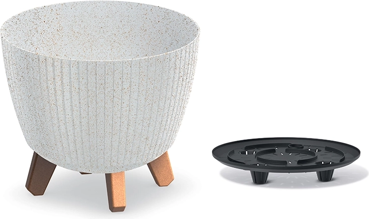 Γλάστρα Lamia Eco Wood 23,2 cm λευκή