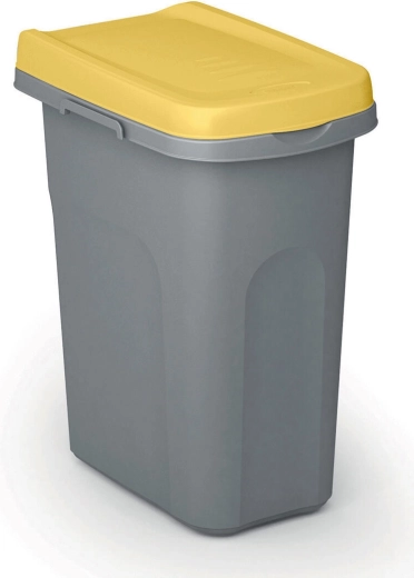Κάδος διαλογής απορριμμάτων HOME ECO SYSTEM 25 l, γκρι με κίτρινο καπάκι