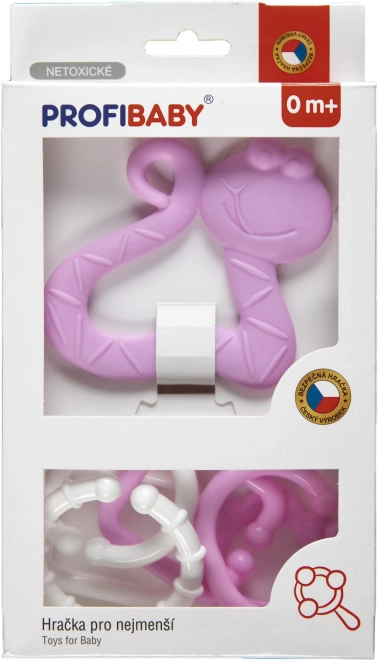 Σετ μασητικό και κλιπ για μωρά, παστέλ χρώματα