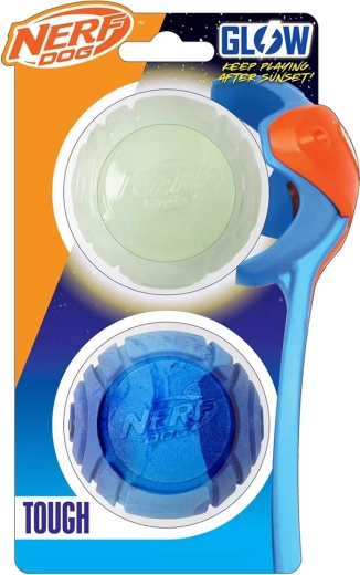Nerf Dog σετ δώρου: φωτιζόμενη μπάλα Lightning και αρωματική μπάλα Sonic 6,5 cm