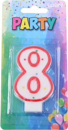 Κεράκι πάρτι κόκκινο σχήμα αριθμού 8