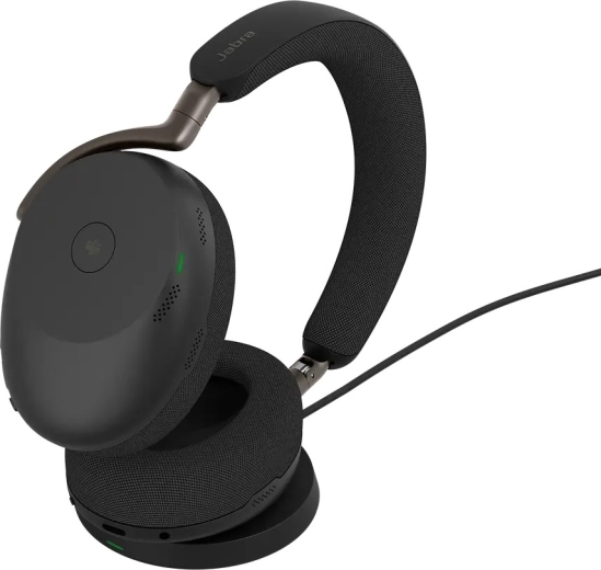 Ασύρματο ακουστικό κεφαλής Jabra Evolve3 85 MS με βάση φόρτισης, μαύρο
