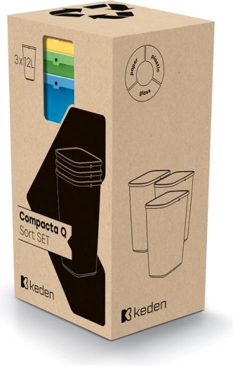 Κάδοι διαλογής Compacta Q Sort set 3×12 l