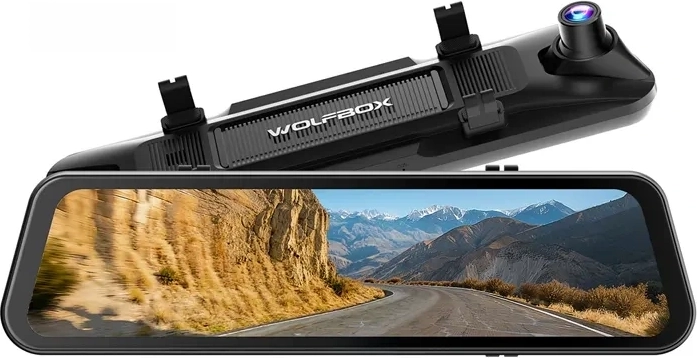 WOLFBOX G900 Pro 4K + 2,5K κάμερα αυτοκινήτου σε καθρέφτη οπισθοπορείας