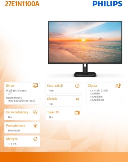 Οθόνη Philips 27 ιντσών IPS 100Hz HDMI Ηχεία