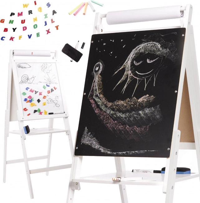 Μεγάλος διπλής όψης μαγνητικός πίνακας με κιμωλία