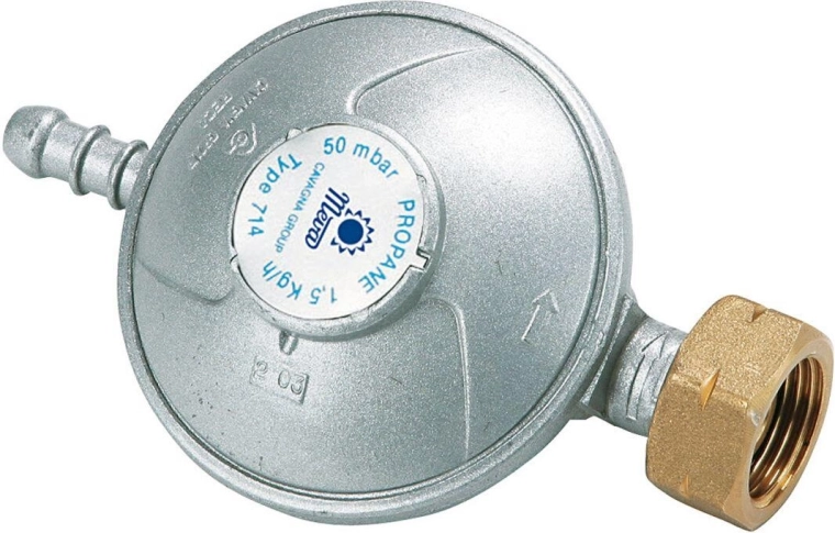 Ρυθμιστής πίεσης PB 50 mbar με ρακόρ και παξιμάδι W21,8 LH