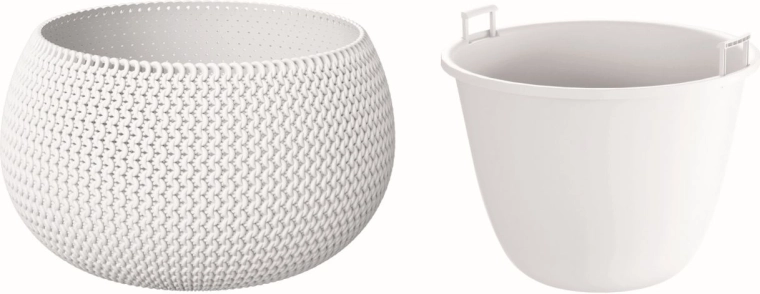Γλάστρα Splofy Bowl με ένθετο 29 cm λευκή
