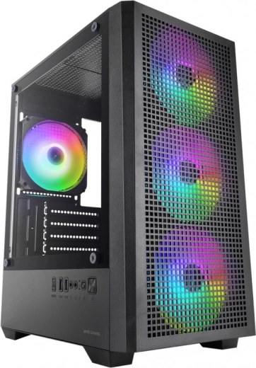 Mars gaming MC-Vector μαύρο mATX κουτί με 4× ανεμιστήρες ARGB