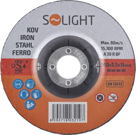 Solight δίσκος κοπής/λείανσης για χάλυβα 100 × 2,5 × 16 mm