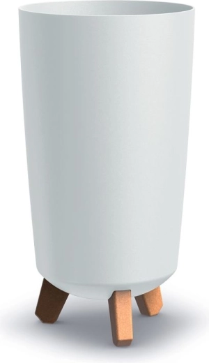 Λευκή γλάστρα σε ποδαράκια Gracia Tubus Slim 19,5 cm