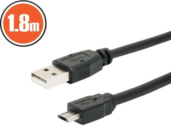 Καλώδιο USB 2.0 A σε micro B, 1,8 m, μαύρο