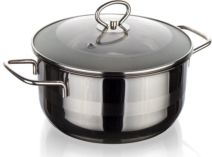Ανοξείδωτη κατσαρόλα με γυάλινο καπάκι 26 cm, 6,5 l MATTE New Line