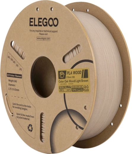 Νήμα Elegoo PLA με ίνες ξύλου – ανοιχτή δρυς