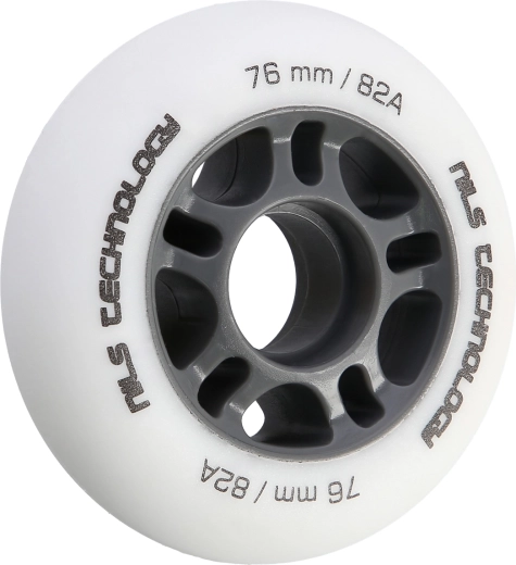 Ματ ροδάκια για inline πατίνια NILS Extreme 76 mm 82A, λευκά, σετ 4 τεμ.