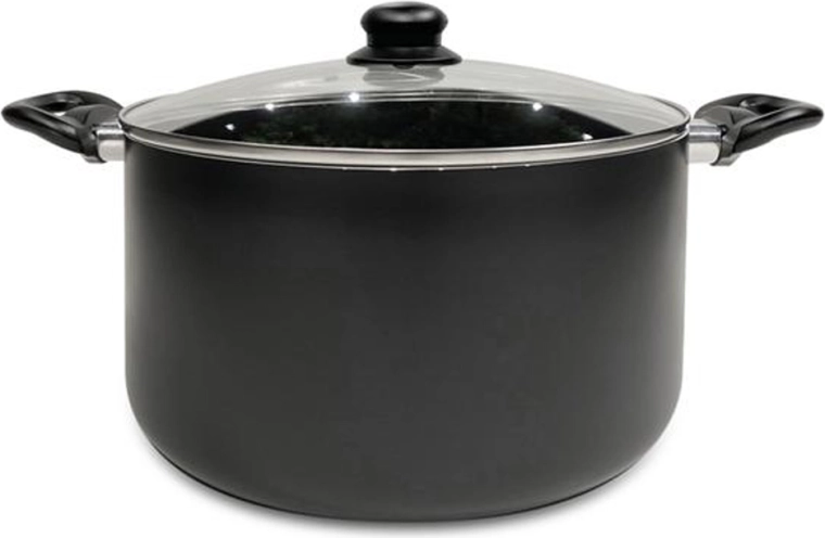 Κατσαρόλα με γυάλινο καπάκι Kitchisimo Nero 24 cm, 5,5 l