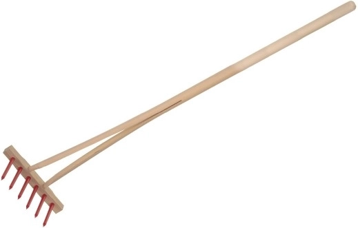 Teddies παιδική τσουγκράνα με ξύλινη λαβή 90 cm – Κόκκινο