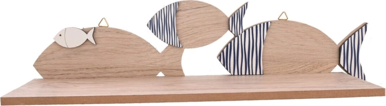 Ξύλινο επιτοίχιο ραφάκι Beach 38 × 11 × 11 cm