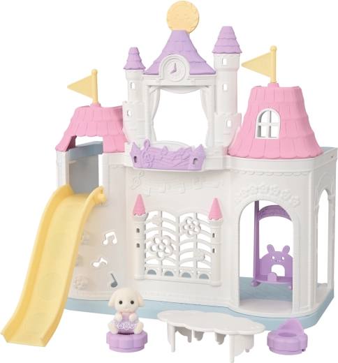 Καστρο-νηπιαγωγείο SYLVANIAN FAMILIES – παιδικό κάστρο παιχνιδιού με κούνια και τσουλήθρα