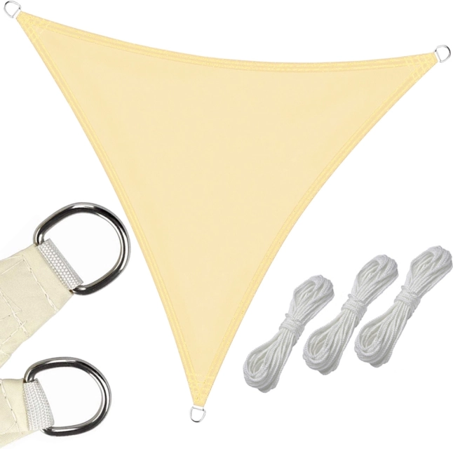Αδιάβροχο τριγωνικό σκίαστρο κήπου 3 x 3 x 3 m – κρεμ