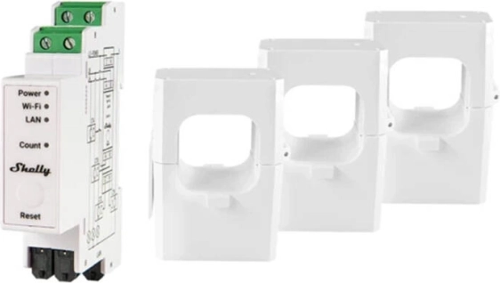 Shelly Pro 3EM 400A διφασικός μετρητής ενέργειας με Wi‑Fi και Bluetooth