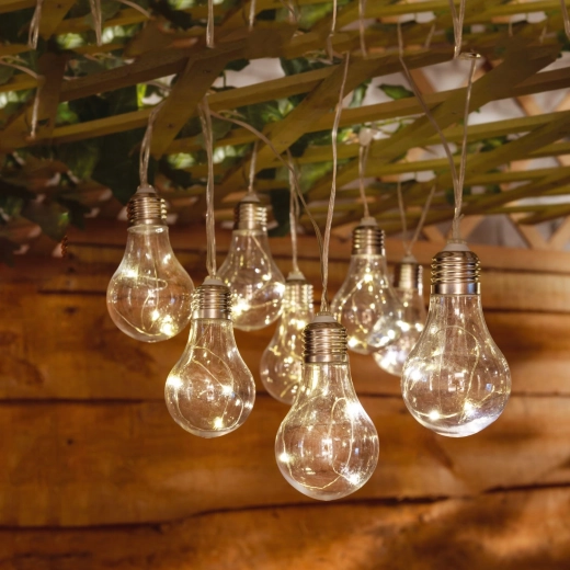 Ηλιακή γιρλάντα κήπου 3,8 m, 10 LED, θερμό λευκό