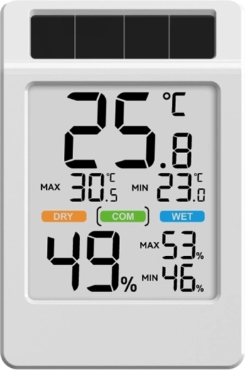 Ηλιακό θερμοϋγρόμετρο Rainpoint baldrtherm με μεγάλη οθόνη - 1 τεμάχιο