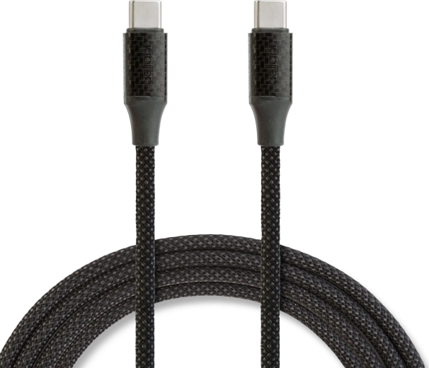 Μαγνητικό πλεκτό καλώδιο USB-C USB-C σε USB-C 1 m 60 W μαύρο