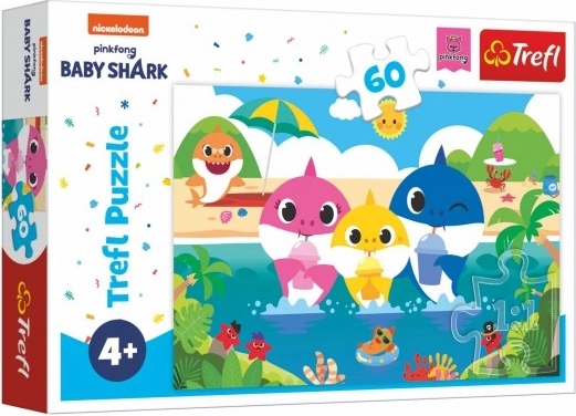 Παζλ Baby Shark – οικογένεια καρχαριών σε διακοπές, 60 κομμάτια (33 × 22 εκ.)