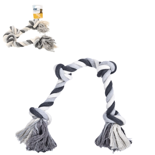 Σχοινένιο δάγκωμα/παιχνίδι έλξης για σκύλους 70 cm – ανθεκτικό παιχνίδι για έλξη και απόρτ