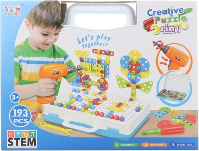 Κατασκευαστικό σετ με βίδες και δραπανοκατσάβιδο – 193 κομμάτια