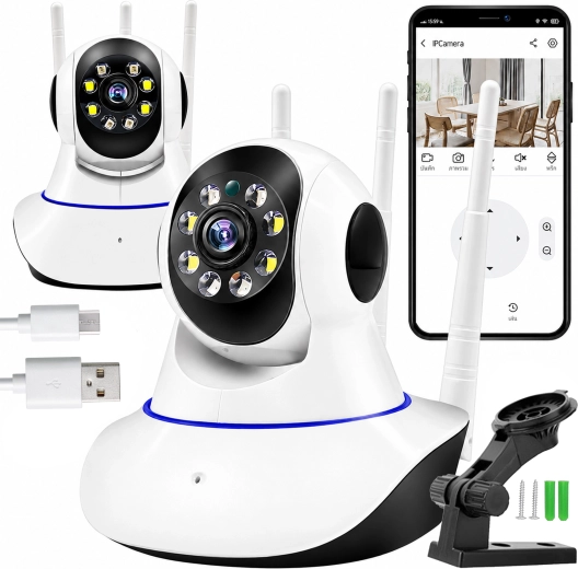 Ασύρματη περιστρεφόμενη κάμερα Wi‑Fi 360° (ηλεκτρονική ενδοεπικοινωνία μωρού) - 1 τεμάχιο