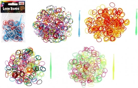 Σετ κατασκευής βραχιολιών – 200 πολύχρωμα λαστιχάκια με γαντζάκια