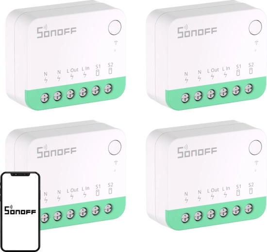 Sonoff minir4m (extreme) έξυπνος διακόπτης με Matter, συσκευασία 4 τεμ.