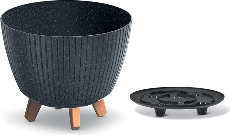 Γλάστρα Lamia Eco Wood 28,8 cm ανθρακί