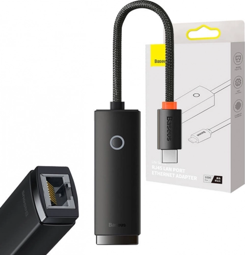 Προσαρμογέας δικτύου Baseus Lite Series USB-C σε RJ45 (μαύρο)