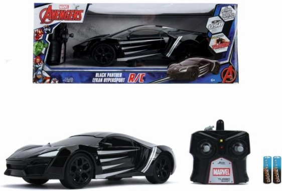 Τηλεκατευθυνόμενο αυτοκίνητο RC MARVEL Black Panther Lykan 1:16 με φόρτιση USB