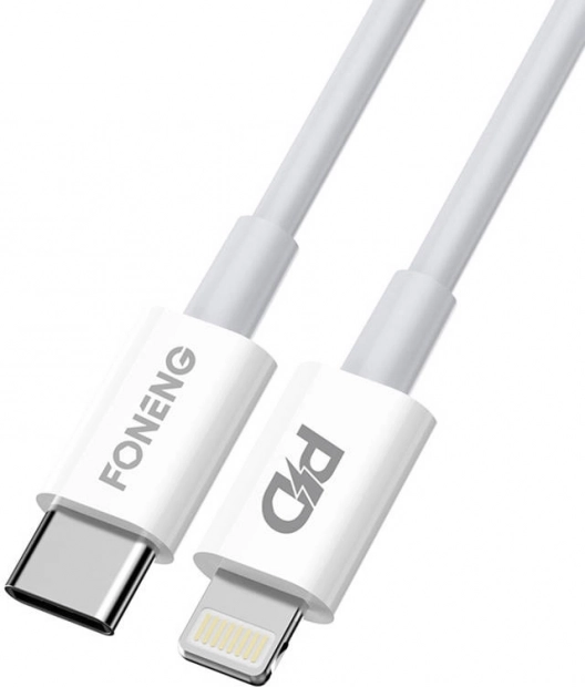 Καλώδιο USB‑C σε Lightning FONENG X31 2 m 3 A 20 W λευκό