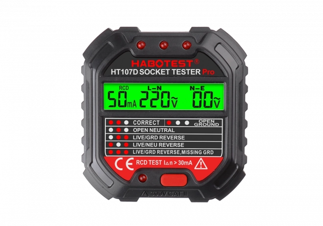 Δοκιμαστής πριζών με ψηφιακή οθόνη HABOTEST HT107D