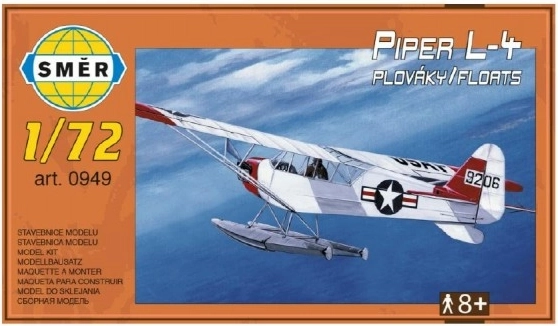 Μοντέλο Piper L-4 με πλωτήρες, κλίμακα 1:72, 14,7 x 9,3 εκ., σε κουτί 25 x 14,5 x 4,5 εκ.