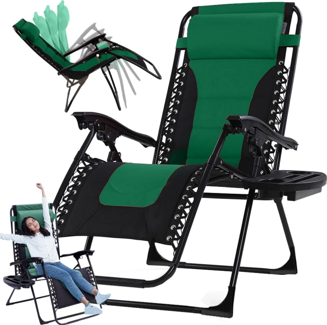 Πτυσσόμενη ξαπλώστρα κήπου Gravity με τραπεζάκι