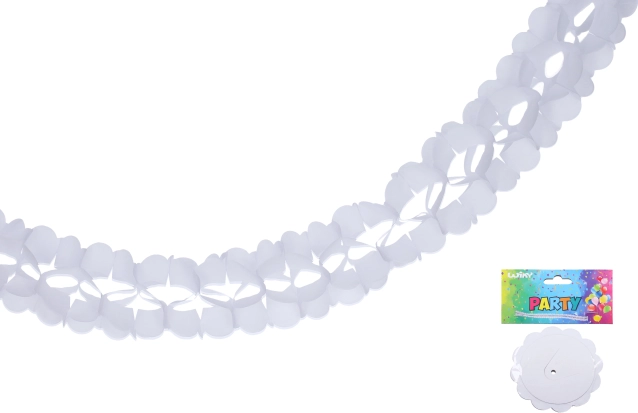 Χάρτινη λευκή γιρλάντα 3,6 μ.