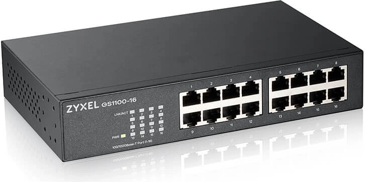 Zyxel gigabit μη διαχειριζόμενο switch GS1100 με 16 θύρες