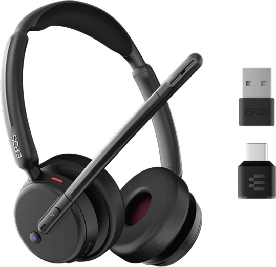 Ασύρματο headset EPOS IMPACT 500 για Microsoft Teams και UC με ANC (USB‑C + USB‑A)