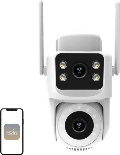 Moes εξωτερική Wi‑Fi IP κάμερα με διπλό φακό 8 MP
