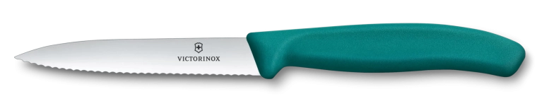 Μαχαίρι κουζίνας για φρούτα και λαχανικά VICTORINOX Swiss Classic, 10 cm, οδοντωτό, μυτερό, πράσινο