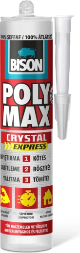 Bison Poly Max Crystal Express διαφανής κόλλα και σφραγιστικό 300 g