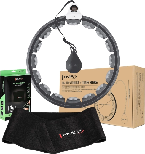 Σετ μασάζ hula hoop με βάρος και μετρητή + νεοπρενική ζώνη αδυνατίσματος HMS