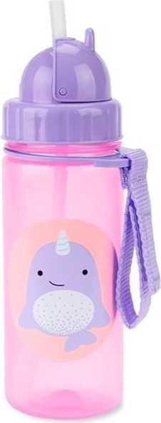 Skip Hop Zoo παιδικό ποτήρι με καλαμάκι ναρβάλ 385 ml