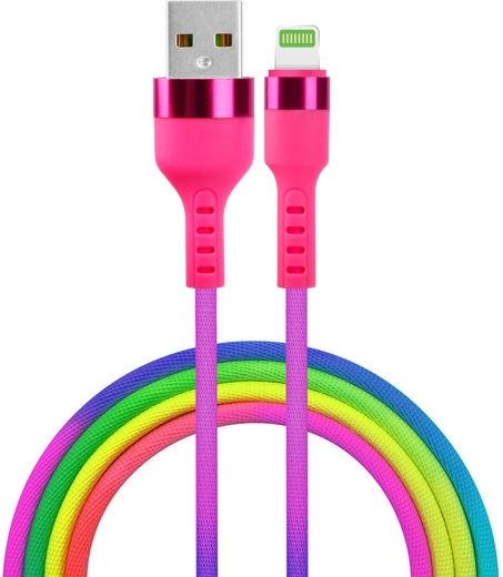 Καλώδιο Setty USB–Lightning 1,2 m 2,1 A ουράνιο τόξο